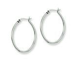 Chisel Stainless Steel 34mm Diameter Oval Hoop Earrings