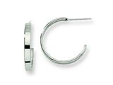 Chisel Stainless Steel 20mm Diameter J Hoop Post Earrings