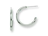 Chisel Stainless Steel 16mm Diameter J Hoop Post Earrings