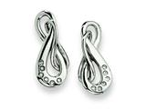 Chisel Stainless Steel CZ Earrings
