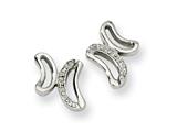 Chisel Stainless Steel CZ Earrings