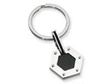 Chisel Stainless Steel Black Carbon Fiber Hexagon Key Chain