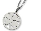 Chisel Stainless Steel Four Leaf Clover Necklace - 22 inches