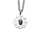 Chisel Stainless Steel Saw Blade with Skull Necklace