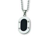 Chisel Stainless Steel Carbon Fiber Necklace - 22 inches