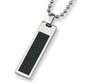 Chisel Stainless Steel Carbon Fiber Necklace - 22 inches