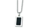 Chisel Stainless Steel Carbon Fiber Necklace - 22 inches