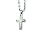 Chisel Stainless Steel Diamond Accent Cross Necklace - 22 inches