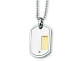 Chisel Stainless Steel 18k Gold and Diamond Accent Necklace - 24 inches