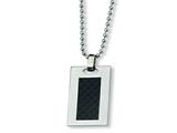 Chisel Stainless Steel Carbon Fiber Necklace - 24 inches