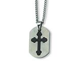 Chisel Stainless Steel Black Plated Cross Necklace - 22 inches