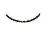 Chisel 4mm Genuine Leather Hexagon Weave Necklace - 18 inches