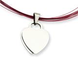 Chisel Stainless Steel Engraveable Dual Heart Pendant Necklace - 16 inches
