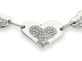 Chisel Stainless Steel CZ Heart Necklace - 20 inches