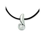Chisel Stainless Steel CZ Pendant Necklace - 18 inches