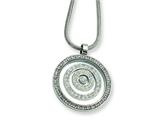 Chisel Stainless Steel CZ Circle Pendant Necklace - 18 inches