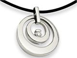 Chisel Stainless Steel CZ Pendant Necklace - 18 inches