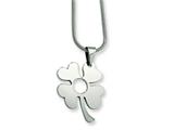 Chisel Stainless Steel Four Leaf Clover Pendant Necklace - 18 inches