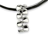 Chisel Stainless Steel Pendant on Black Wire Necklace - 18 inches