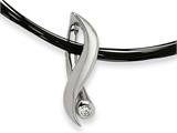 Chisel Stainless Steel CZ Pendant Necklace - 18 inches
