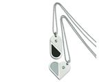 Chisel Stainless Steel Dog Tag Heart Convertible Pendant Necklace - 22 inches