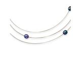 Chisel 6`S Wire Dyed Cultured Black Pearl Necklace - 16 inches