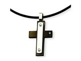 Chisel Stainless Steel CZ Accent Black Color IP - 18 inches