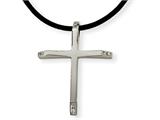 Chisel Stainless Steel CZ Pendant Necklace - 18 inches