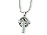 Chisel Stainless Steel Cross In Circle Pendant Necklace - 18 inches