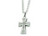 Chisel Stainless Steel CZ Cross Pendant Necklace - 20 inches