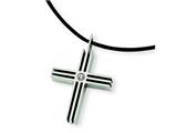 Chisel Stainless Steel CZ Cross Pendant Necklace - 18 inches