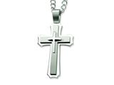 Chisel Stainless Steel Cross Pendant Necklace - 24 inches