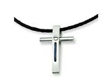 Chisel Stainless Steel Rope Accent Cross Pendant Necklace - 18 inches