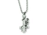 Chisel Stainless Steel Skeleton Hugging Cross Pendant Necklace - 22 inches