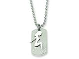 Chisel Stainless Stell Girl Dog Tag Pendant Necklace - 22 inches