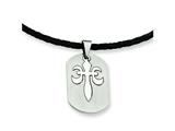 Chisel Stainless Steel Fleur De Lis Pendant Necklace - 18 inches