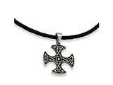 Chisel Stainless Steel Enameled Celtic Cross Pendant Necklace - 18 inches