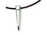 Chisel Stainelss Steel Italian Horn Pendant Necklace - 18 inches