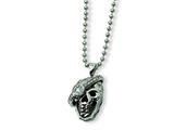 Chisel Stainless Steel Skull with Diamond Necklace - 24 inches