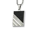 Chisel Stainless Steel and Stingray Patterned with CZ Necklace - 24 inches