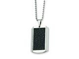 Chisel Stainless Steel and Stingray Patterned Dog Tag Necklace - 24 inches