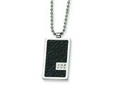 Chisel Stainless Steel and Stingray Patterned with Diamond Necklace - 24 inches