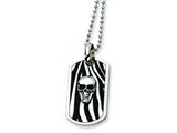 Chisel Stainless Steel Enameled Skull Dog Tag Necklace - 24 inches