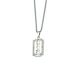 Chisel Stainless Steel and Diamond Razor Blade Necklace - 24 inches