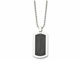 Chisel Stainless Steel Black Cable Dog Tag Necklace - 24 inches