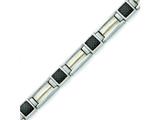 Chisel Titanium Carbon Fiber with 14k Overlay Accent Bracelet - 8.75 inches