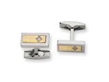 Chisel Titanium with 18kt Gold Filled Accent and Diamond Cuff Links