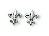 Chisel Titanium Fleur de Lis Earrings