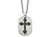Chisel Titanium Black Plated Moveable Cross Necklace - 22 inches