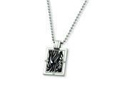 Chisel Titanium with Black Enamel and Diamond Necklace - 24 inches